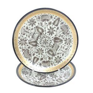 Bowl Collector Decorator Plates 2 pcs w/Wall Hangers Eclectique Kai Kai Raised
